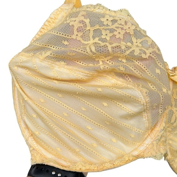 Chantelle Rive Gauche 3281 Lace Full Coverage Unlined Bra Plus 40DDDD (G) Yellow - Picture 3 of 14